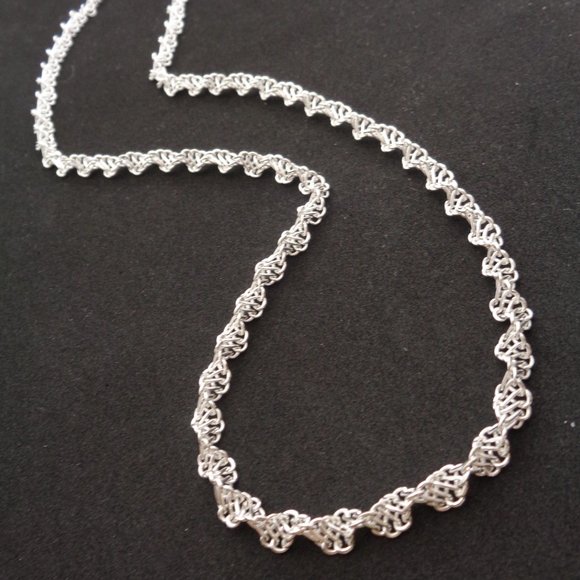 Shiny 22" Sterling Silver Singapore Rope Chain Stamped 925 ITALY, 5 mm Thick - Picture 5 of 8